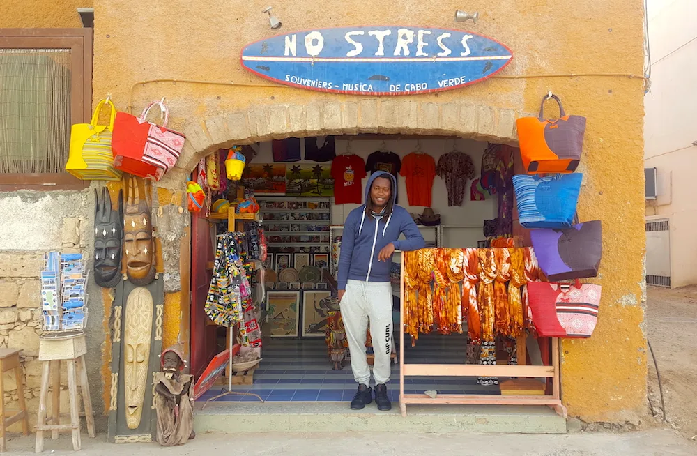 No Stress slogan, souvenir shop in Santa Maria, Sal via thelondoneconomic.com Santa Maria Street Art Murals