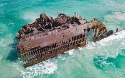 Spanish Shipwreck on The Beach of Boa Vista Island