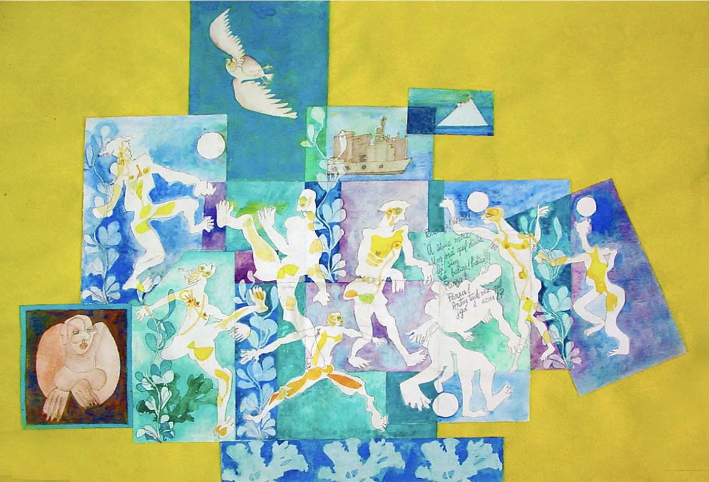 Anton tude vez qu’ele jgá ê azar! Gouche on paper, 76x54.5 cm 1989